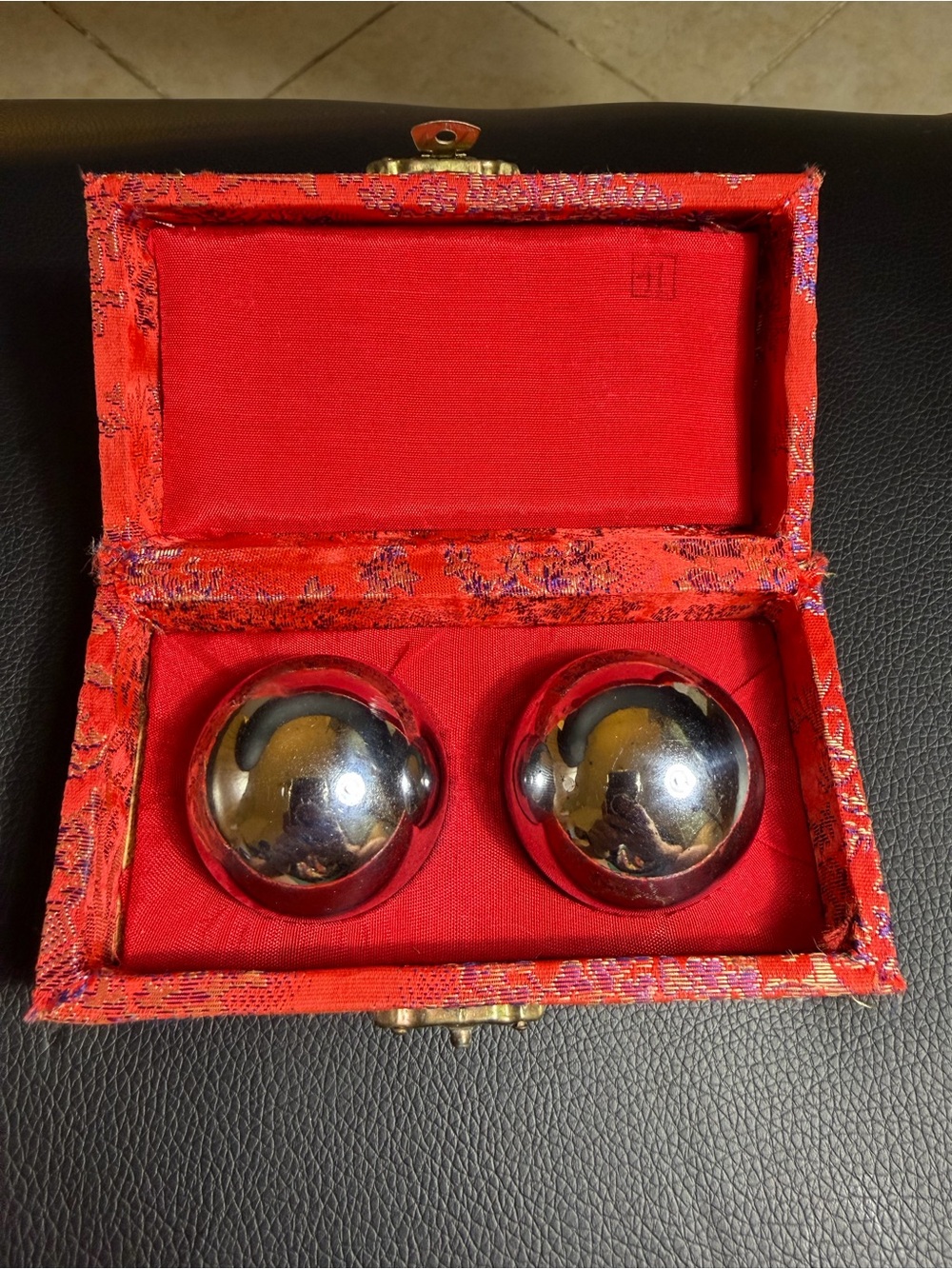 Vintage Set CHINESE BAODING BALLS STRESS RELIEF MEDITATION CHIME Musical LARGE